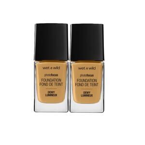 New 2 Pack Wet n Wild Caramel Photo Focus Dewy Liquid Foundation Makeup